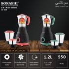 Sonashi 3 In 1 Mixer Grinder   