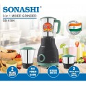 SONASHI 3 IN 1 MIXER GRINDER STAINLESS STEEL JARS